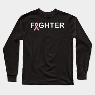 Breast Cancer Fighter  World Cancer Day  Ribbon Long Sleeve T-Shirt